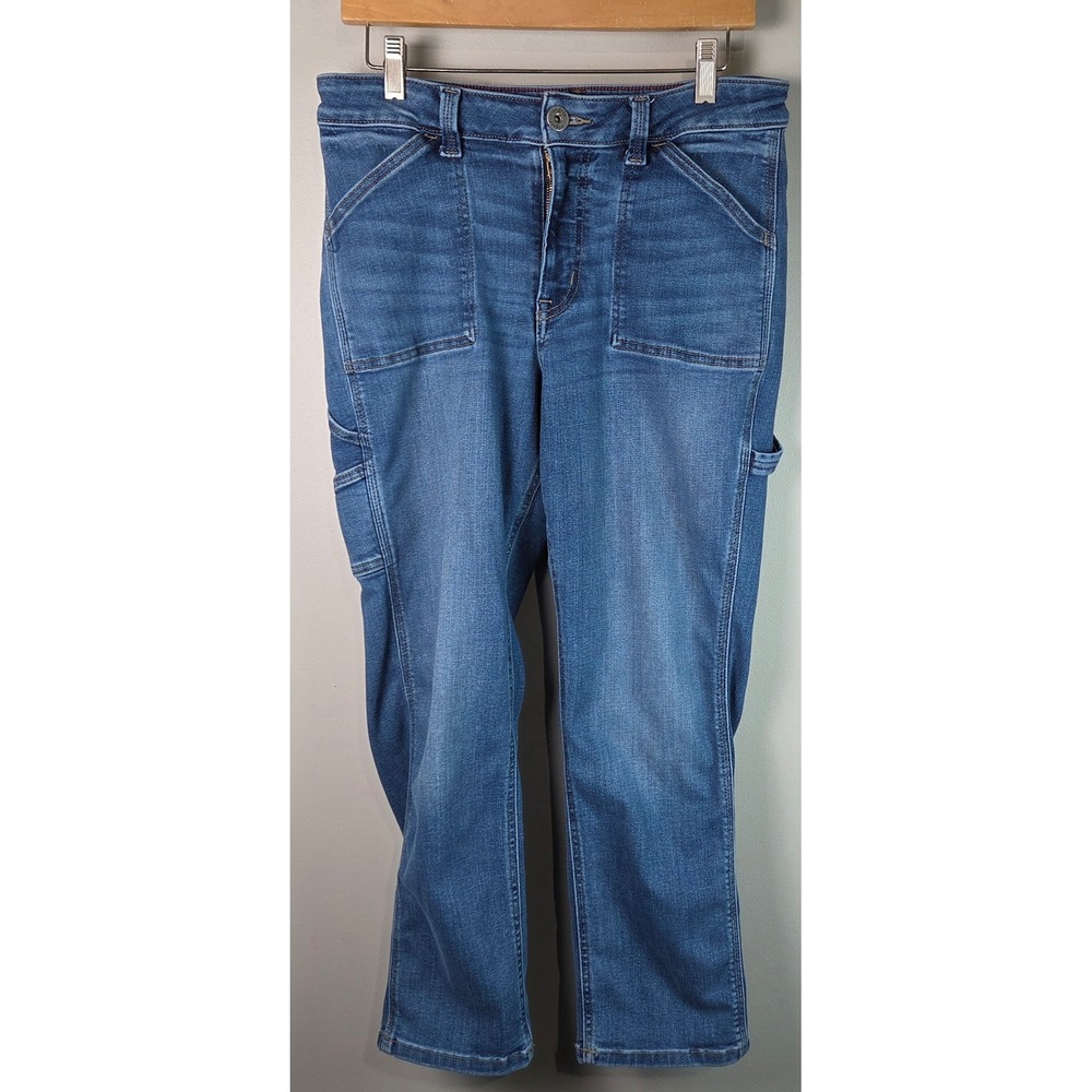 Edgely Carpenter Jeans Womens 12 Blue Excellent Stretch Utility Denim 643146
